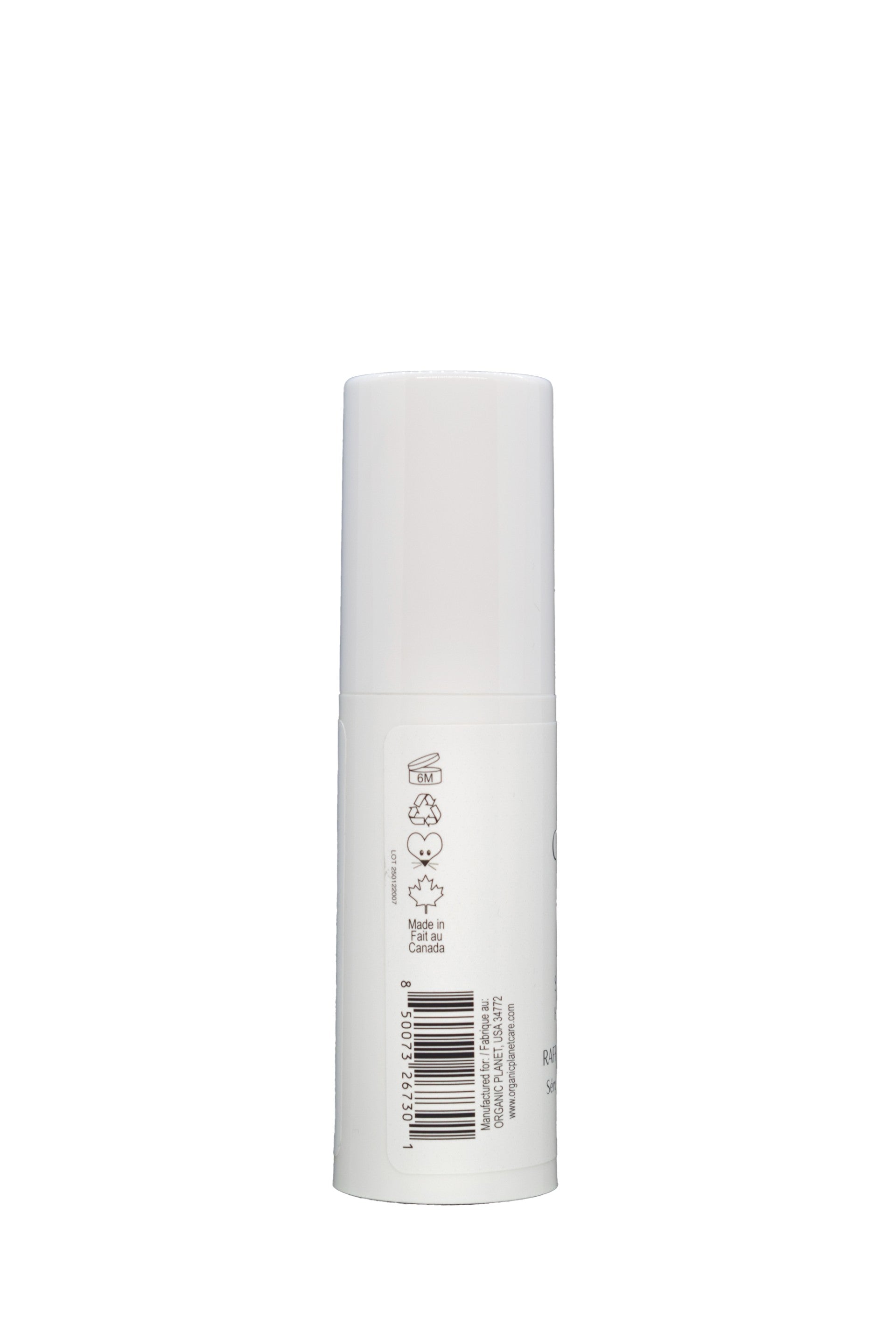 Our plant-based Hyaluronic Acid serum deeply hydrates and firms skin, helping to smooth wrinkles . quickly and over time—without needles or harsh chemicals.White cylindrical container with a barcode on a white background