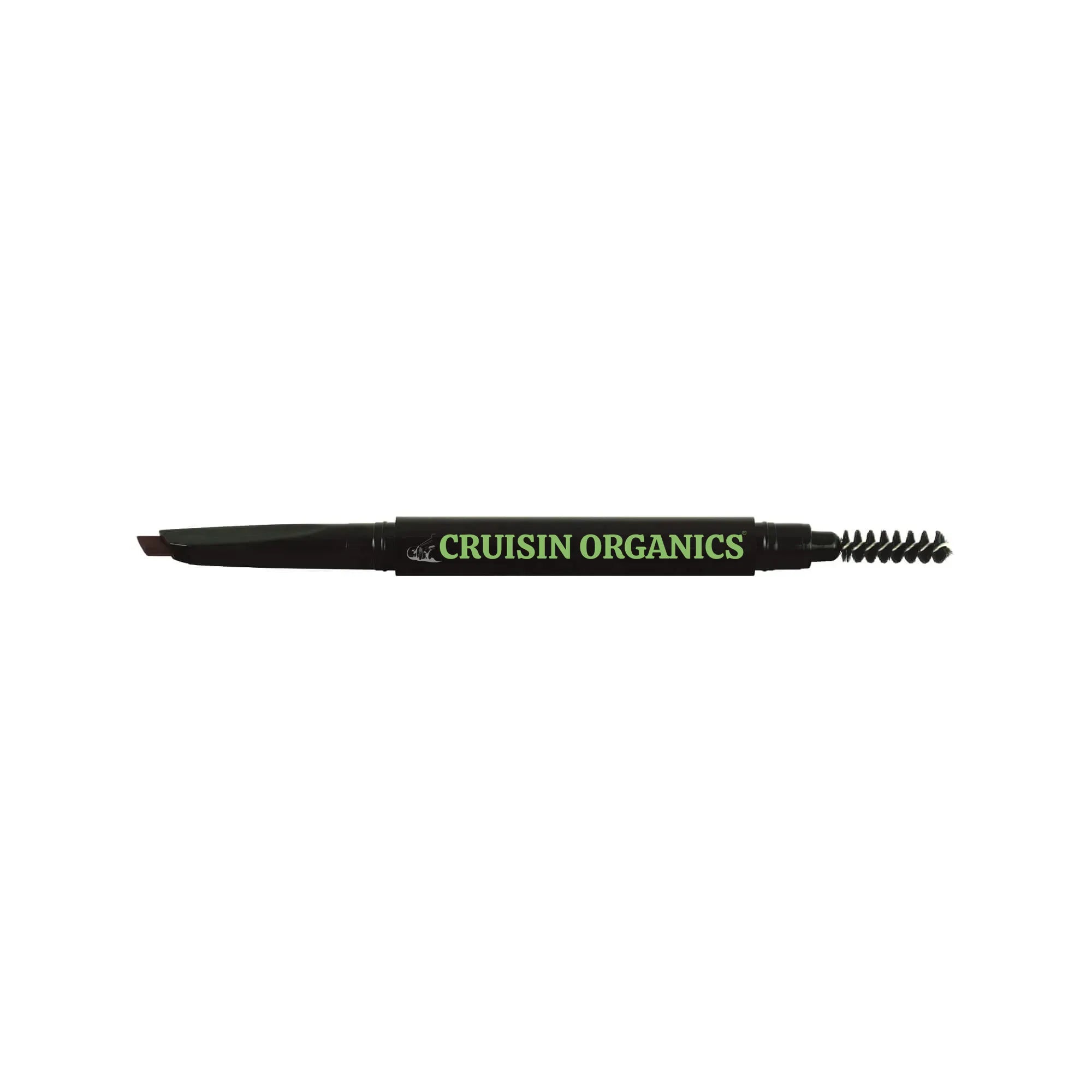 Cruisin Organics Automatic Eyebrow Pencil, Charcoal. You can build a full brow from scratch with our all-in-one eyebrow pencil. This dual-tip brow pencil helps you achieve a natural brow shape with an angled tip on one end and a spooly tip on the other! The angled tip makes it easy to fill in long-lasting color into your brows. Our formula multitasks to give you color, sculpture, and sealing for your brows. With the spooly tip, you can blend the color
