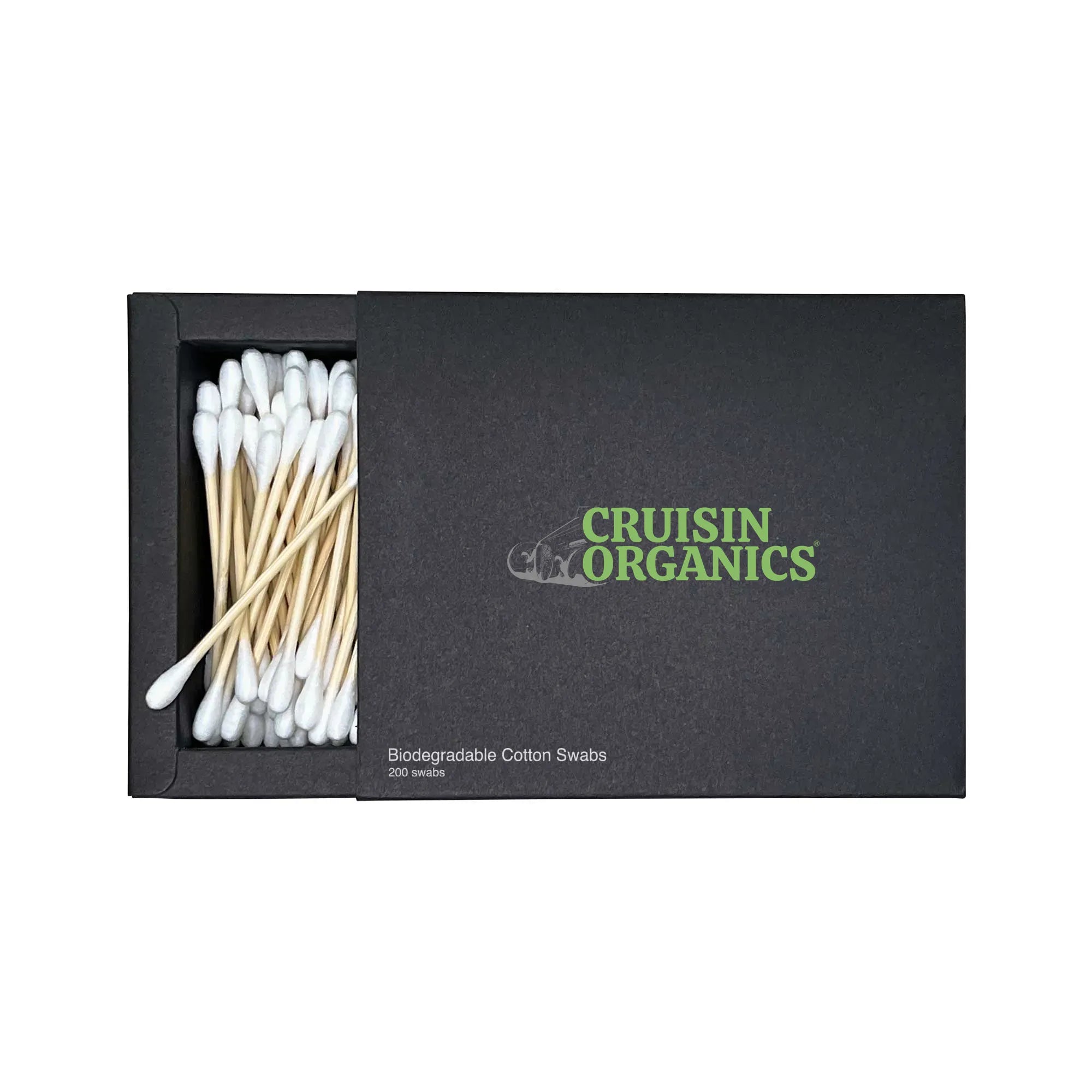 Cruisin Organics ultra-soft, 100% pure cotton, and biodegradable swabs to your daily beauty routine. Never worry about making mistakes when applying makeup; use these cotton swabs to do touch-ups and wipe away imperfections. Perfect for all skin types, take full advantage of our pure cotton and bamboo stem cotton swabs for ear cleaning, makeup application, and removal! The best part? Each cotton swab is biodegradable, eco-friendly, and disposable. The box contains 200 swabs.