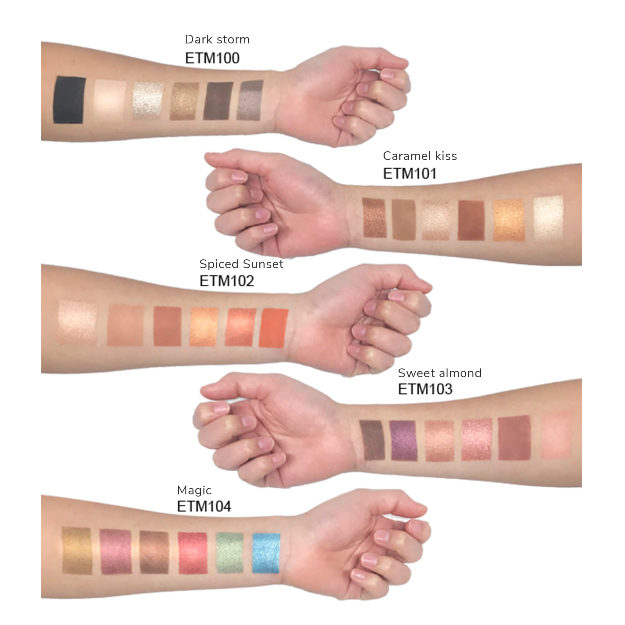 Choose your mood with Cruisin Organics 6 palette eyeshadow.