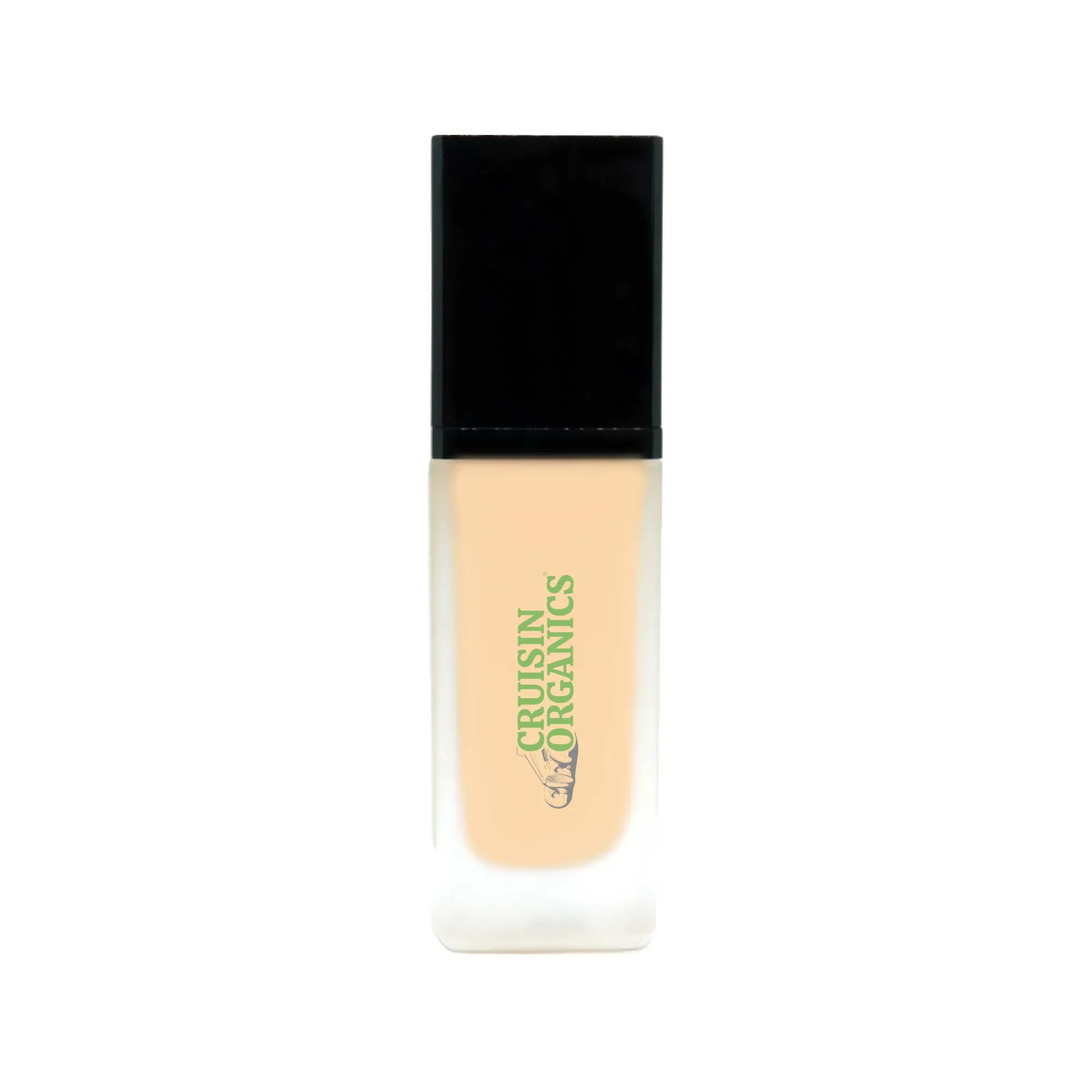 Glow with Cruisin Organics Peach Foundation! This infused foundation offers medium-to-full buildable coverage and a dewy, natural finish that will leave you looking radiant. It&