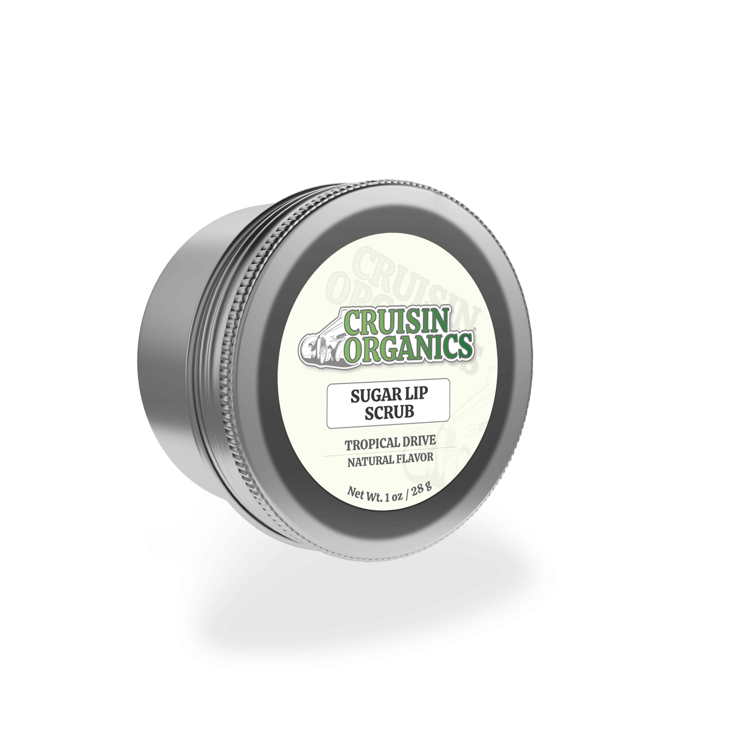 Tropical Drive Sugar Lip Scrub by Cruisin Organics! Immerse your lips in a tropical fruit-infused blend of mango, kiwi, banana, and mixed berries, perfect for keeping them soft and supple in any environment. The sugar granules gently exfoliate, revealing a smoother, softer surface, while the cocoa butter and argan oil provide lasting hydration for a luxurious lip treatment.