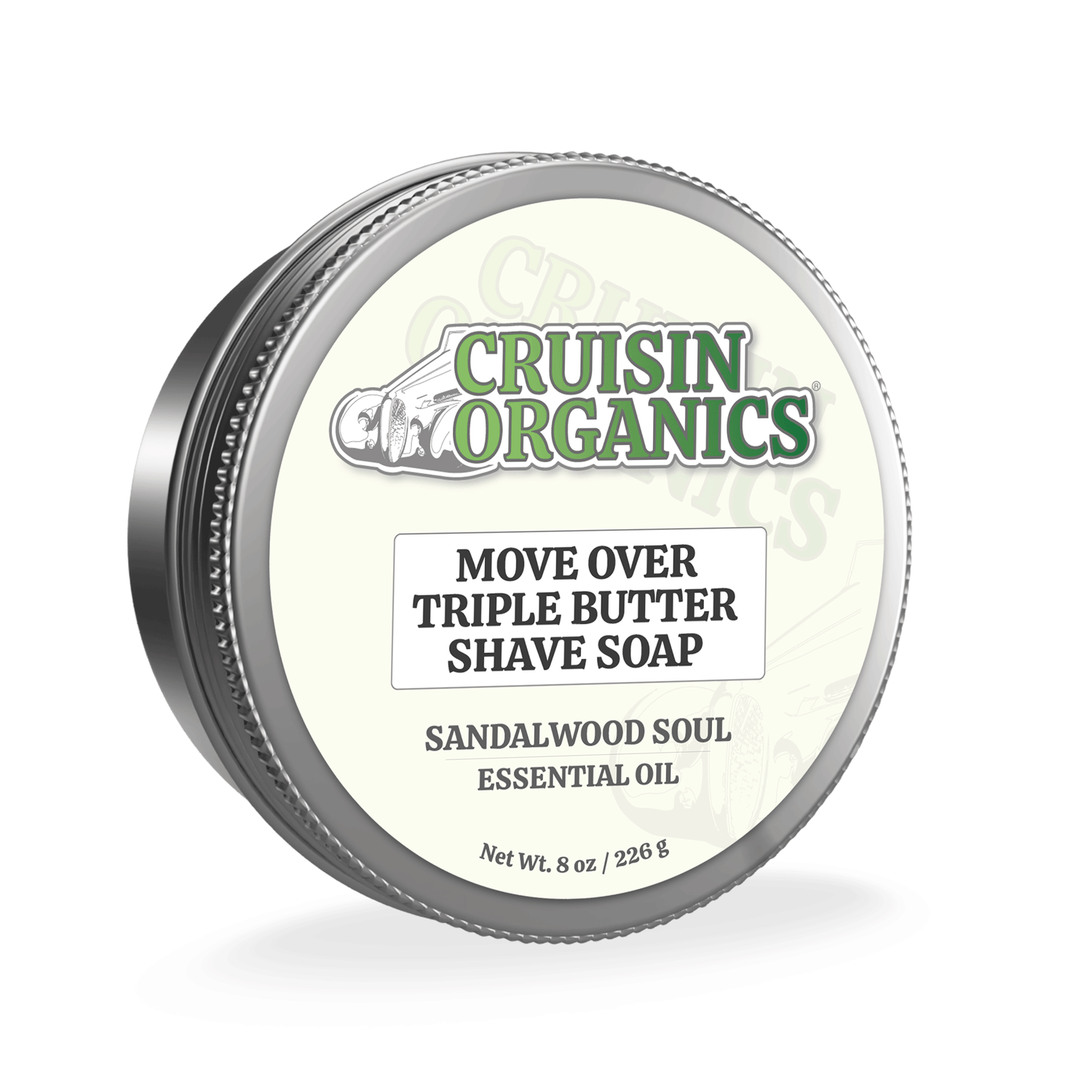 Sandalwood Soul Hot Rod Shaving Soap. Crafted with nourishing ingredients like Bentonite Clay, Castor and Coconut Oil, and Cocoa Butter, it not only protects against razor burn, but also leaves your skin glowing. Elevate your routine with our luxurious aftershaves. Organics