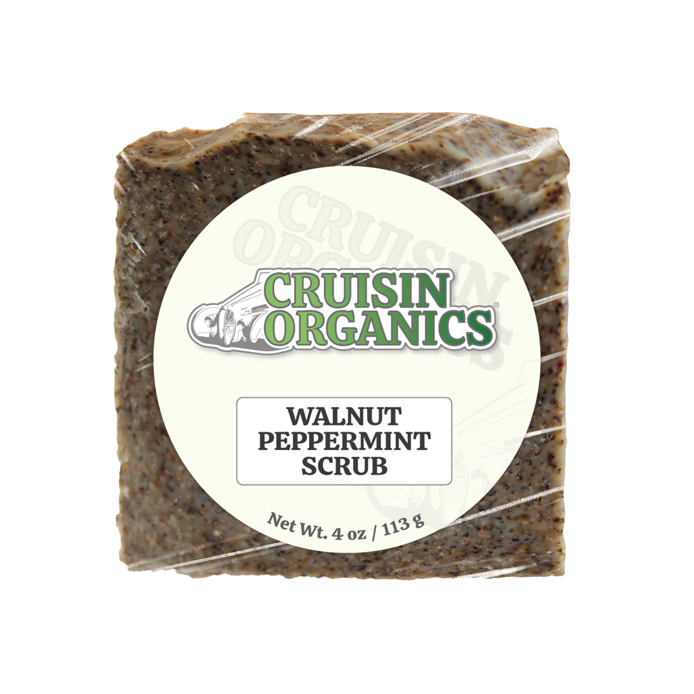 Cruisin Organics Walnut Peppermint Scrub soap for your face, body all the down to the toes on your feet. a refreshing shower routine with Peppe Walnut Scrub Bar Sugar Soap. This palm-free, vegan bar features a minty aroma and gentle walnut scrub for silky smooth skin. Cleanse, exfoliate, and invigorate with every use. Grab a bar today and give your skin the love it deserves!