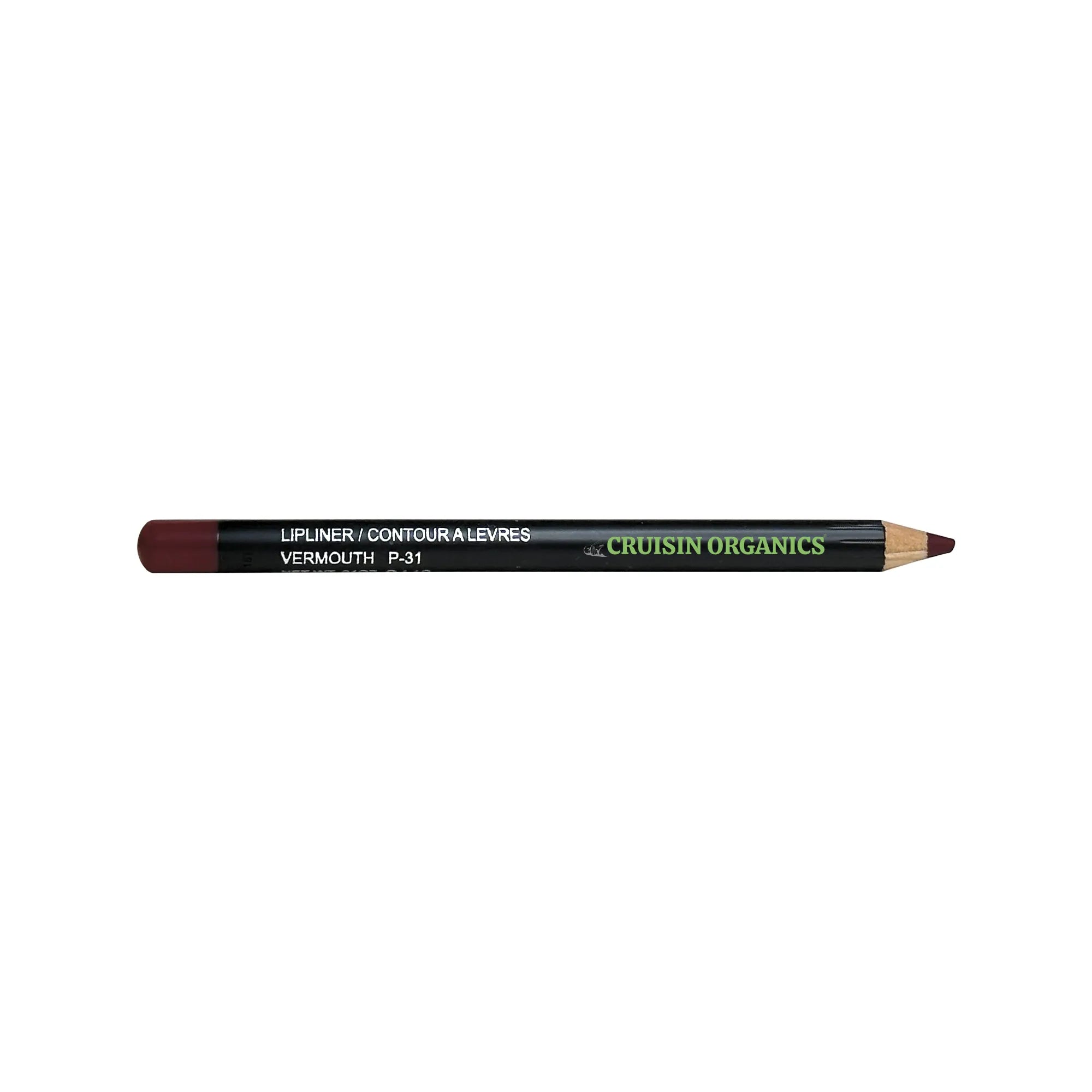 Cruisin Organics Sweet Vermouth Pencil Lip Liner! This paraben-free liner not only enhances your lip color, but also nourishes your pout with beeswax and seed oils. With long-lasting wear and Eco-friendly packaging, it&