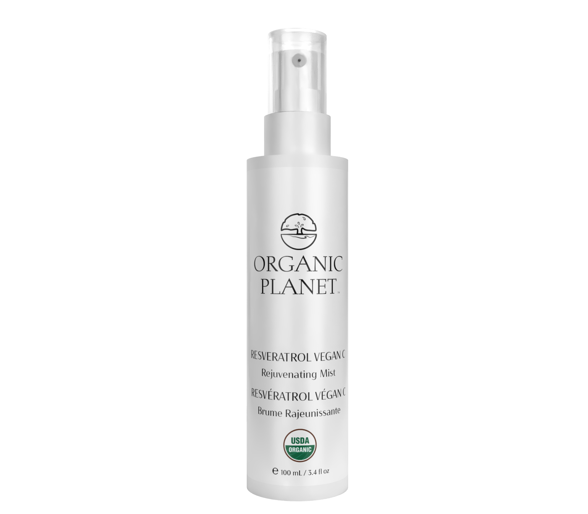 Organic Planet Resveratrol Mist premium USDA Certified Organic antioxidant toner spray bottle