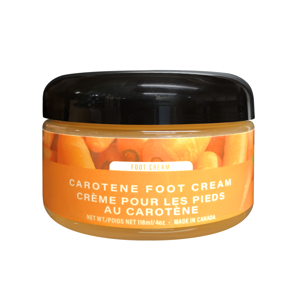 Carotene Foot Cream by Cruisin Organics. Repair and soften cracked heels and dry feet with Carotene Foot Cream. Formulated with natural oils and extracts, it effectively reduces corns, calluses, and rough, chapped skin. Give your feet a rejuvenated, smooth appearance and prevent unsightly issues.