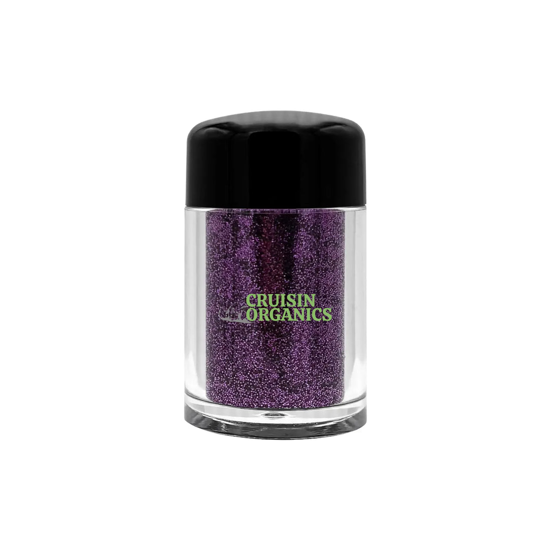 Jar of purple powder with &