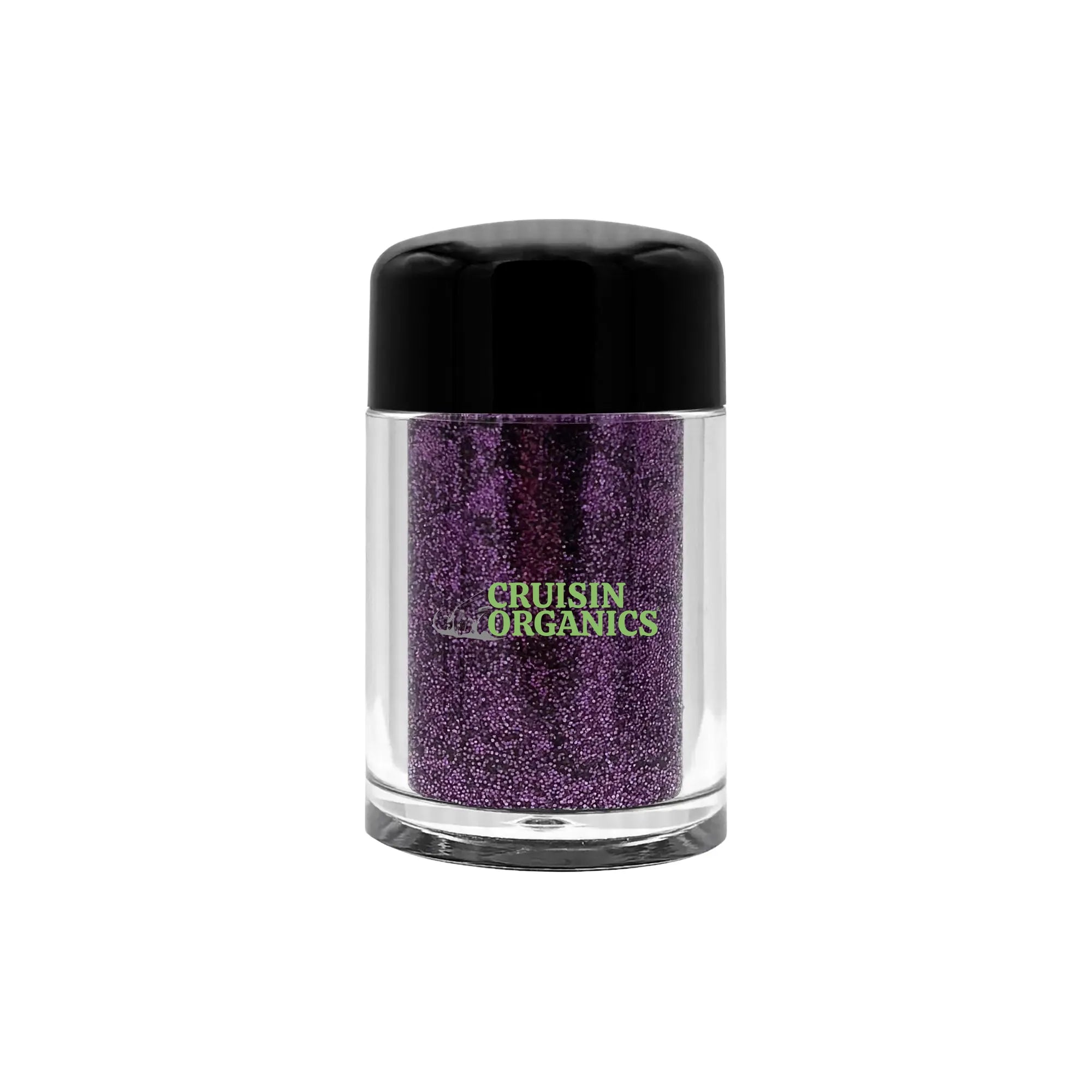 Jar of purple powder with &