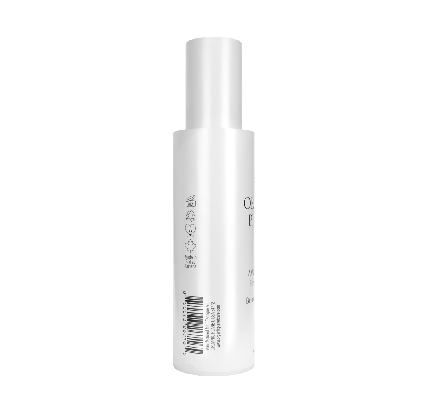 White cylindrical bottle with a label on a white background. Revitalize your skin and senses with the Amla C Boost Energizing Mist. Featuring 89% certified organic ingredients like antioxidant-rich camu camu and vitamin C-packed amla, this mist delivers a refreshing burst of energy. Suitable for all skin types, it soothes your face or refreshes your entire body whenever you need a natural lift. Harness the power of superfruits and stay energized throughout your day.