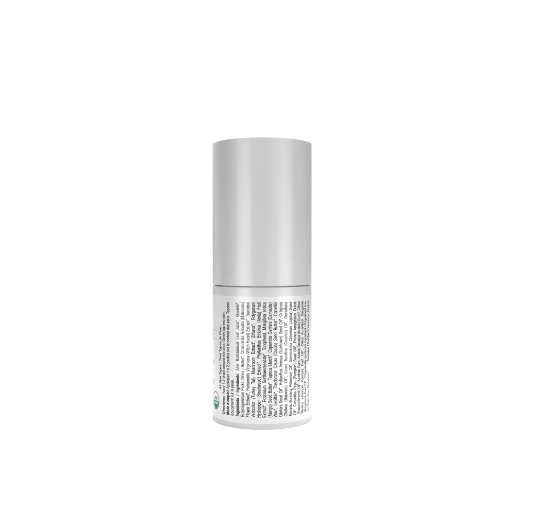 Our Resveratrol Vegan C Eye Firming Cream features 95-100% USDA-certified organic ingredients specially formulated for the delicate eye area. This gentle yet powerful formula combines Resveratrol Complex-C, antioxidants, vitamin C, and flavonoids to firm skin, plump and freshen your appearance, revitalize tired eyes, and diminish the look of fine lines and wrinkles. We&