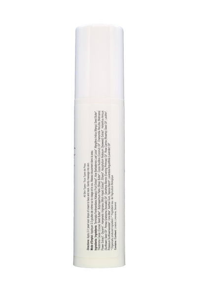 White cylindrical product with text on a white background. KAKADU C Day Moisturizer gently supports your skin with deep hydration and nourishing ingredients that work together to promote a healthy, revitalized complexion. Enriched with Kakadu Plum, known for its exceptional Vitamin C and antioxidants, this moisturizer helps protect your skin from environmental stressors while encouraging a youthful glow. With the added benefits of Mango Seed Butter, Aloe Vera, and Rosehip Oil, it soothes and nourishes, maki