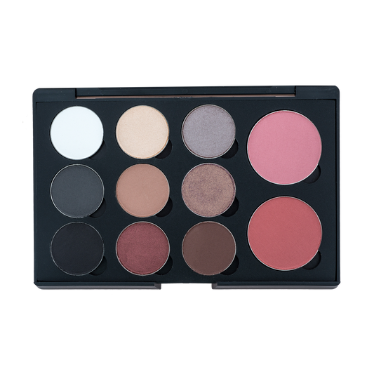 Experience luxury with our Blush + Shadow Palette SPF. Our creamy  formula creates maximum color impact and blends effortlessly onto lids. Highly pigmented, crease-resistant shades offer a luminous finish for a natural look. Elevate your eye exclusive palette.