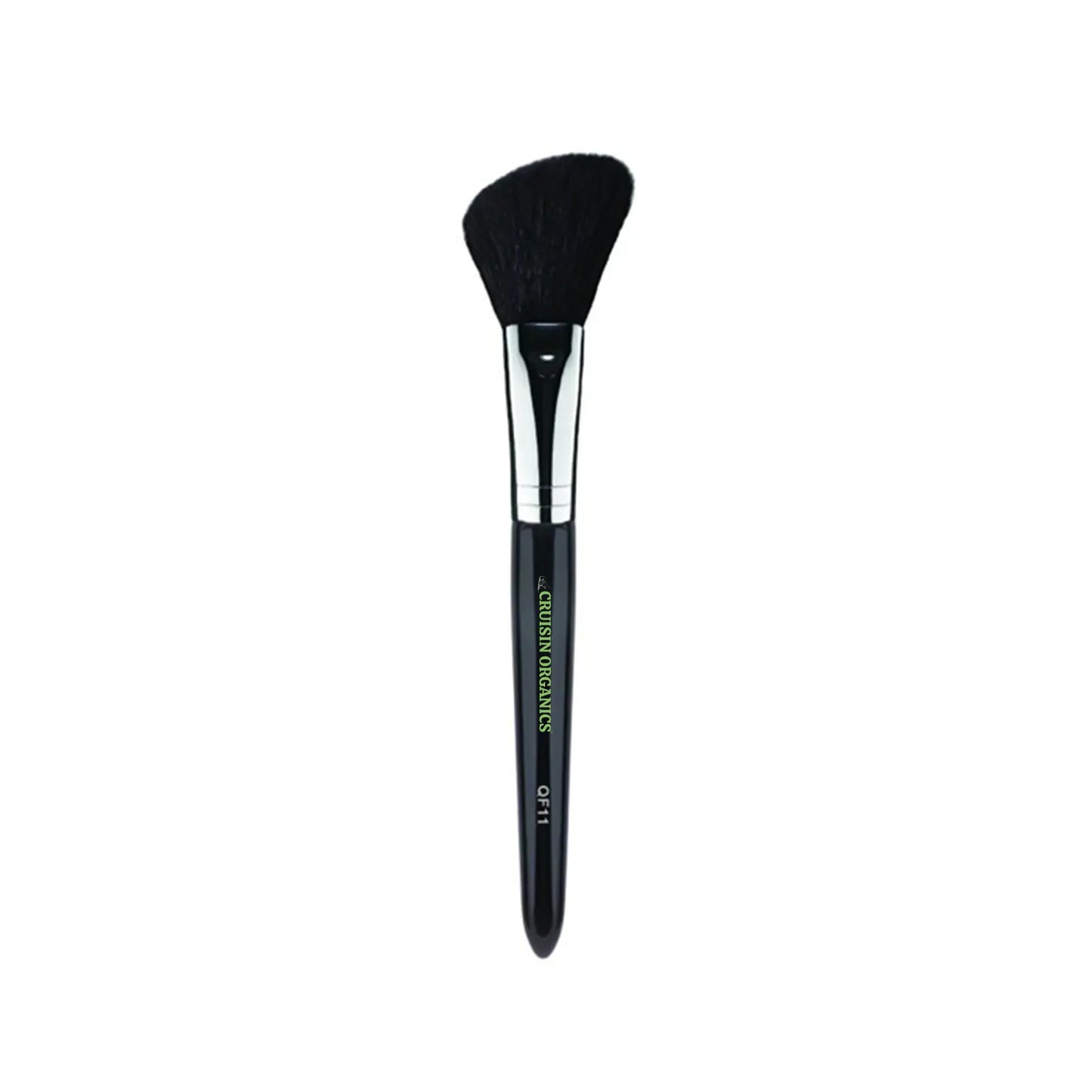 A new and improved product! The multitasker Cruisin Organics angled blush brush for your powdered blush and contour makeup! Apply your face powder or powder blush with a seamless finish using this ultra-soft angled face brush. Its featured angle perfectly glides against the cheek and cheekbone area to easily enhance and add definition to the face.