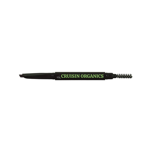 Cruisin Organics Automatic Eyebrow Pencil, Black  You can build a full brow from scratch with our all-in-one eyebrow pencil. This dual-tip brow pencil helps you achieve a natural brow shape with an angled tip on one end and a spooly tip on the other! The angled tip makes it easy to fill in long-lasting color into your brows. Our formula multitasks to give you color, sculpture, and sealing for your brows. With the spooly tip, you can blend the color seamlesly.