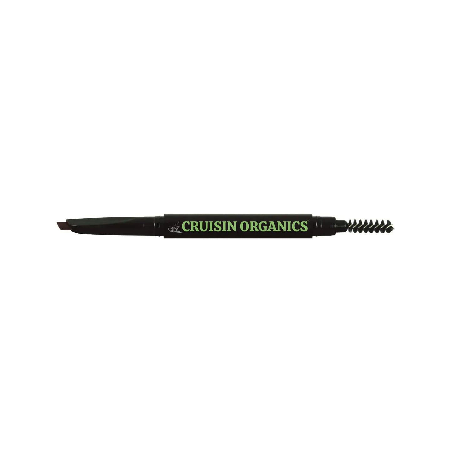 Cruisin Organics Automatic Eyebrow Pencil, Charcoal. You can build a full brow from scratch with our all-in-one eyebrow pencil. This dual-tip brow pencil helps you achieve a natural brow shape with an angled tip on one end and a spooly tip on the other! The angled tip makes it easy to fill in long-lasting color into your brows. Our formula multitasks to give you color, sculpture, and sealing for your brows. With the spooly tip, you can blend the color