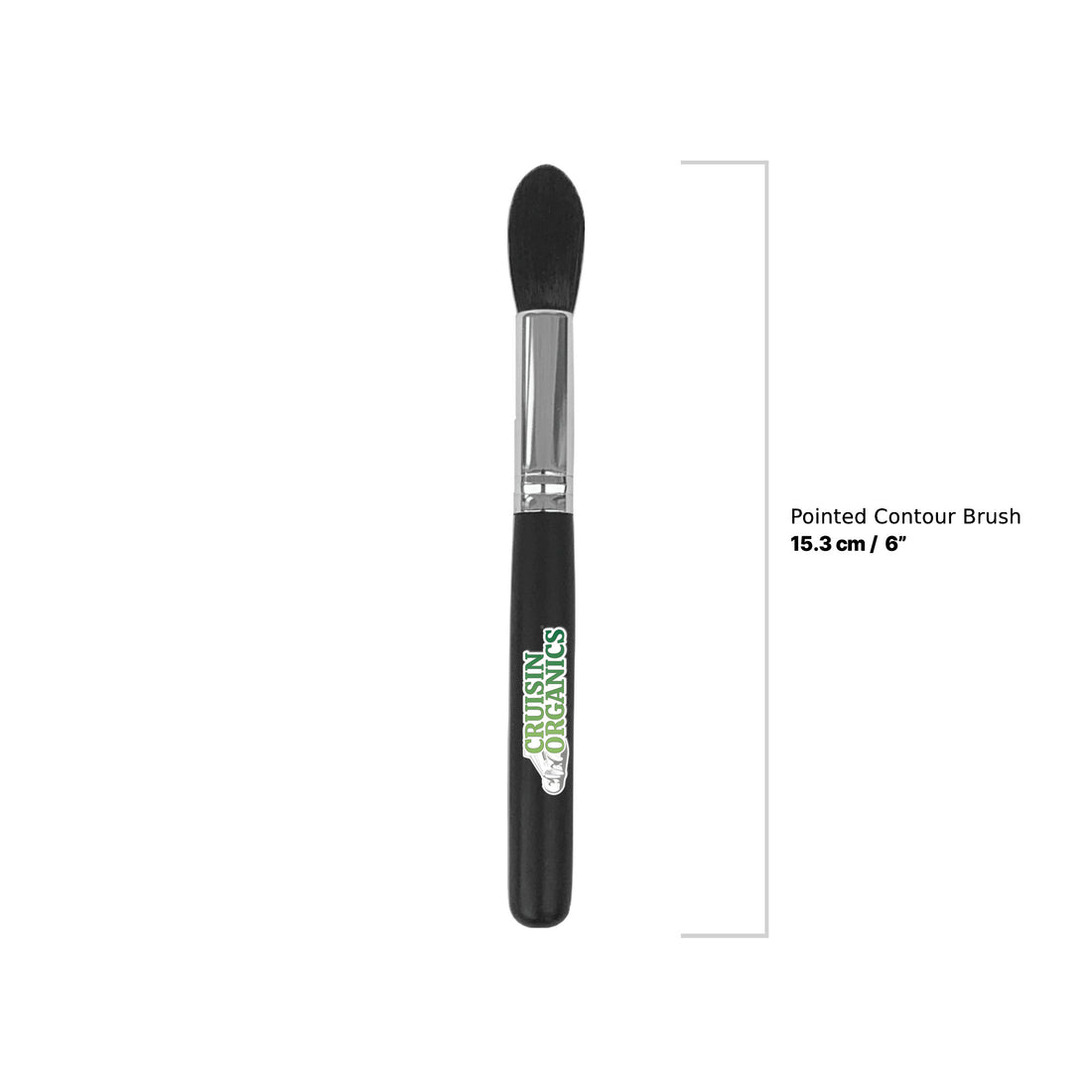 Brush-J521. IGet stunning precision results with the Contour Pointed Brush by Cruisin Organics. Perfect for beginners or pros, this cruelty-free vegan brush will help you achieve flawlessly contoured looks. Say goodbye to harsh lines and hello to effortless blending.