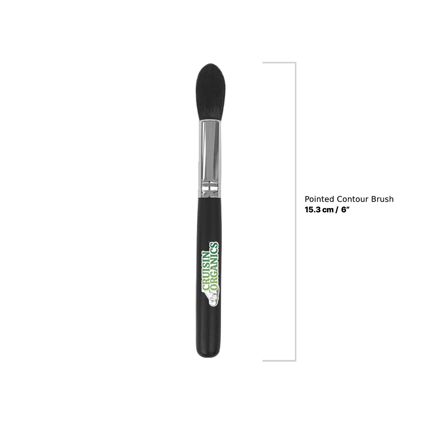 Brush-J521. IGet stunning precision results with the Contour Pointed Brush by Cruisin Organics. Perfect for beginners or pros, this cruelty-free vegan brush will help you achieve flawlessly contoured looks. Say goodbye to harsh lines and hello to effortless blending.