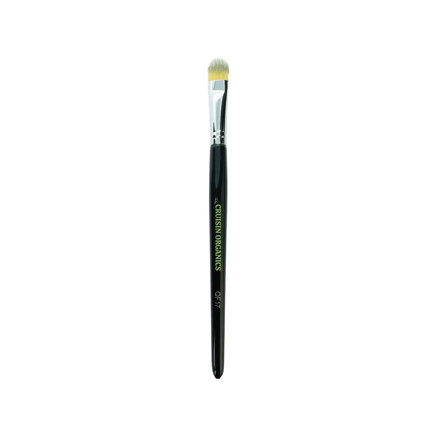 Cruisin Organics concealer brush that’s gentle on your skin. This brush has short, firm bristles that have been designed to easily pick up, apply, and blend cream or liquid concealers. The short, firm bristles allow for great product control and application.
