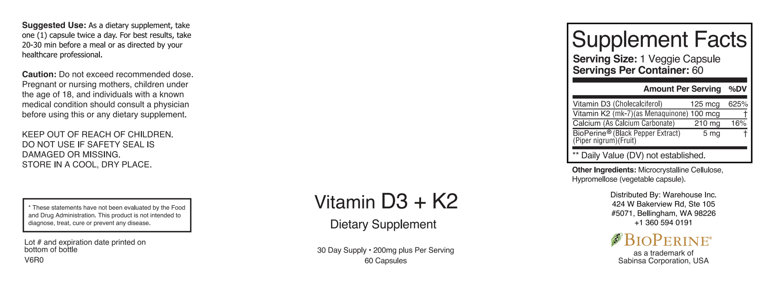 Elevate your wellness routine with Vitamin D3 + K2. Strengthen your bones, support your cardiovascular function, and boost your immune system with this potent blend. Increase absorption and boost your health and vitality.