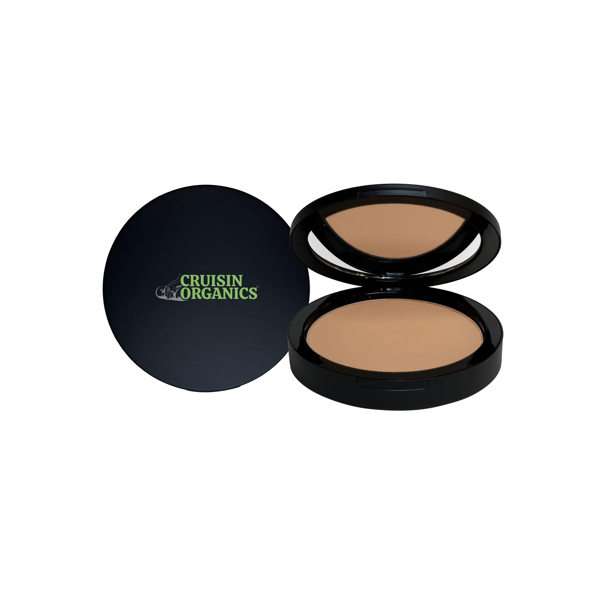 Discover the power of our dual Cruisin Organics Royal blend powder foundation. Apply dry as a powder or wet as a foundation with a matte, sleek finish. Adjustable and blends from light to full coverage, our dual powder foundation comes in a sleek compact to take with you to work, school and quick refreshenr for parties or a night out with the girls. With a weightless feel, our powder foundation is suitable for all skin types and will give you an effortless coverage and glow!