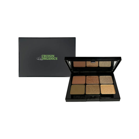 The luxurious Cruisin Organics Shimmy Eyeshadow Palette offers a creamy, versatile look with six beautifully blended shades. Its buildable texture allows you to effortlessly blend or layer for stunning shade intensity, perfect for completing your full look. Featuring highly pigmented, soft shimmer or matte shades, this palette delivers a luminous, silky finish that stays put on your eyelids. With a gentle and easy application, our formula is gentle on the delicate skin around your eyes.