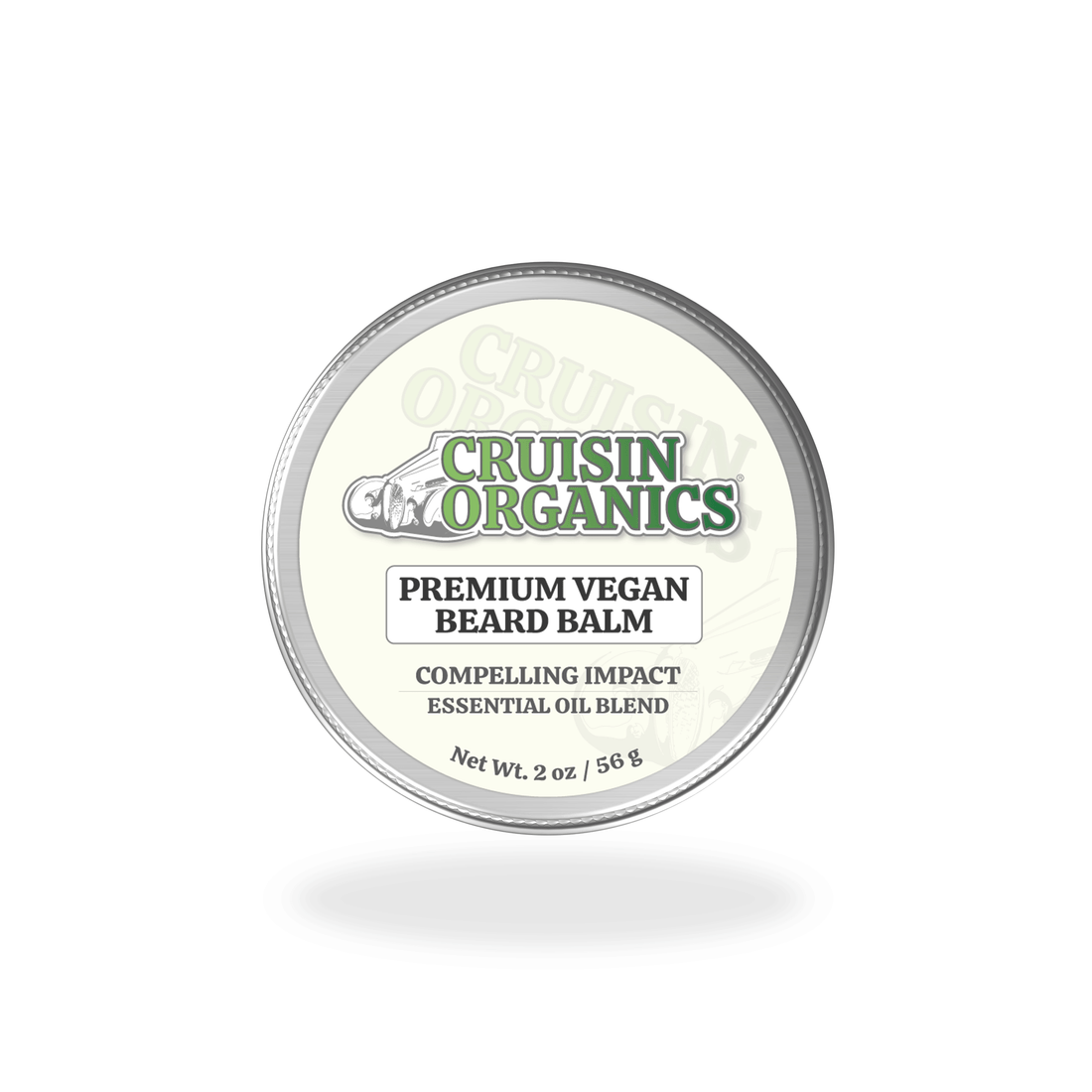 Cruisin Organics Vegan Beard Balm. Expertly crafted with revitalizing grapefruit, clary sage, and sandalwood, our vegan beard balm exudes a delightfully crisp scent. Combining earthy top notes with a floral, fruity, and aromatic middle, our balm provides a lasting woodsy finish.