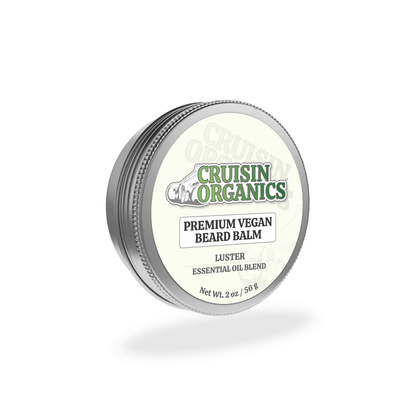 Unleash the allure of a well-groomed beard with Cruisin Organics Luster Beard Balm. Made from palm-free, vegan ingredients, this balm nourishes and tames your beard while enveloping it in a refreshing blend of bergamot, lavender, and mint. Say farewell to unruly facial hair and hello to a luscious, irresistible beard.