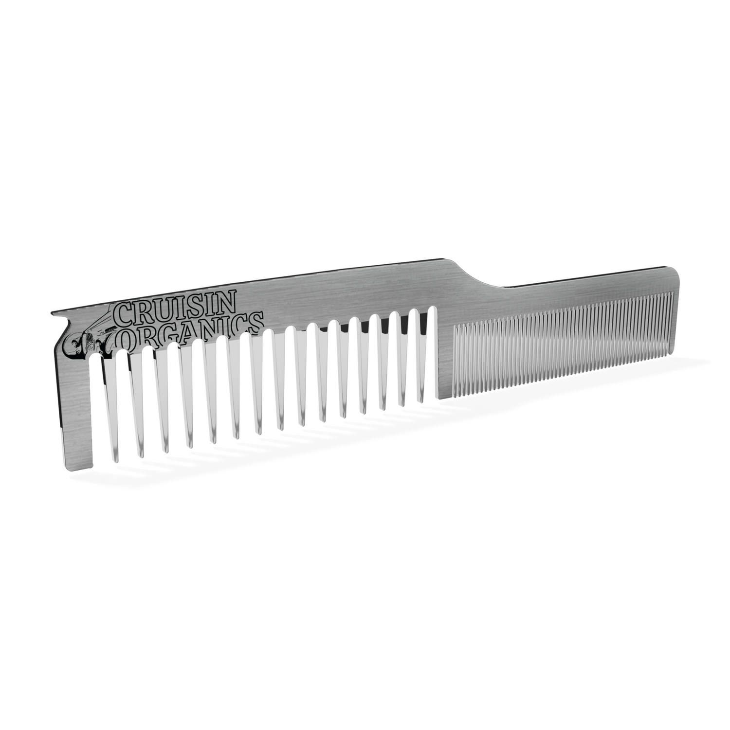 Cruisin Organics American Steel Comb is perfect for detangling hair and is heat resistant. Made with quality materials, it will provide a smooth and effortless combing experience. Tangles and knots are easily removed with this durable and versatile comb.