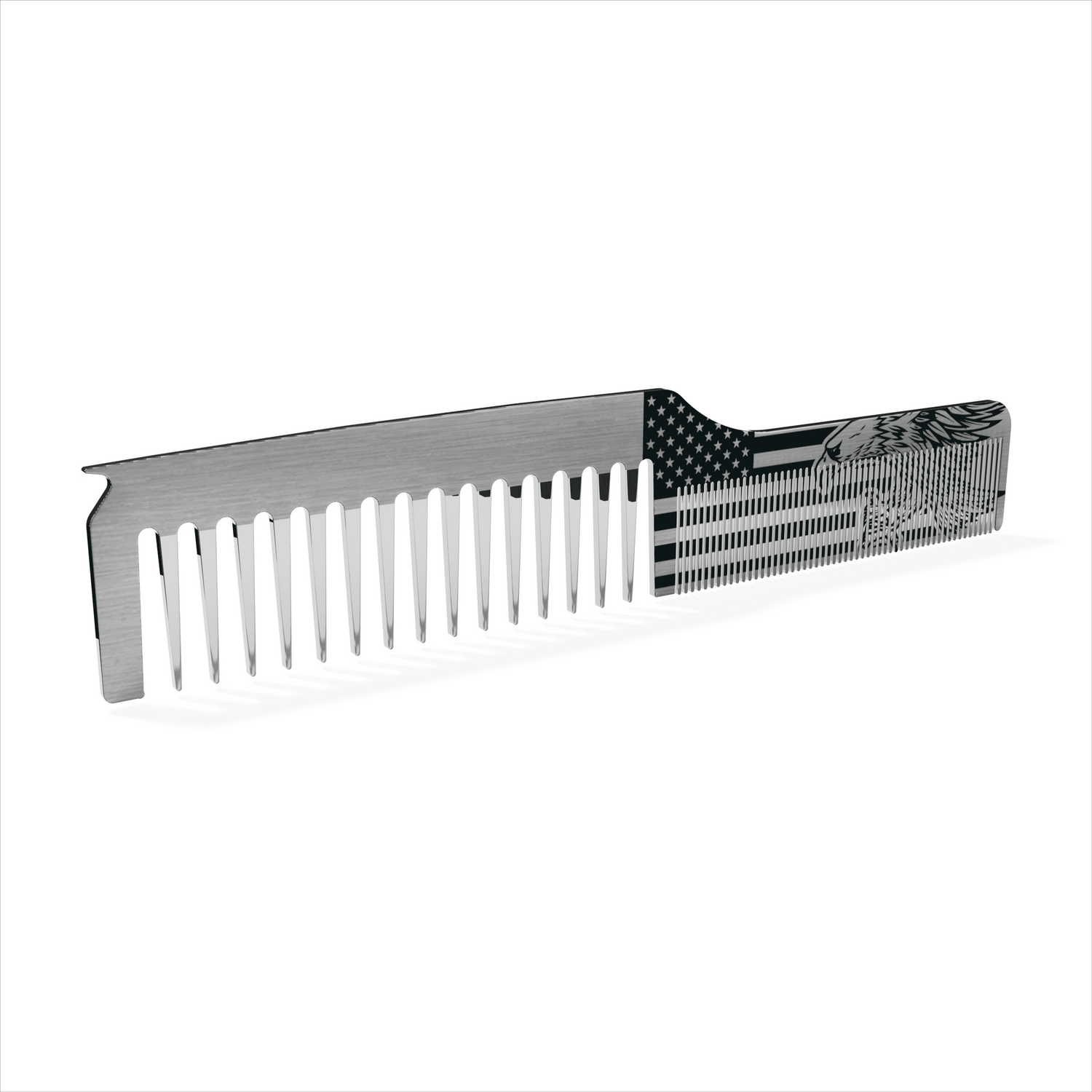 American Eagle Flag Comb dual tooth stainless by Cruisin Organics.