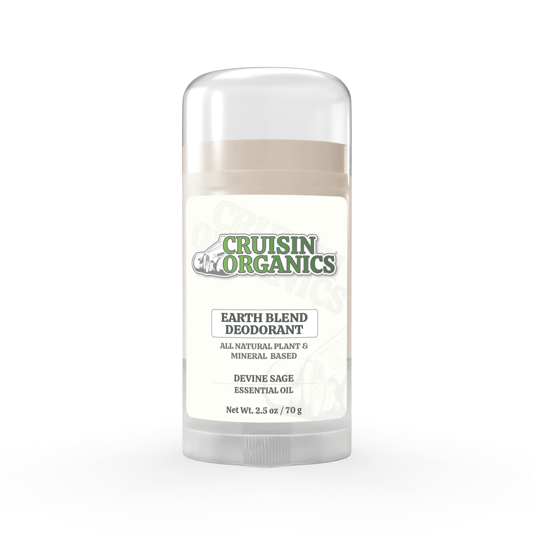 Cruisin Organics Devine Earth Blend Deodorant Stick Ambery Fresh Palm-free Vegan