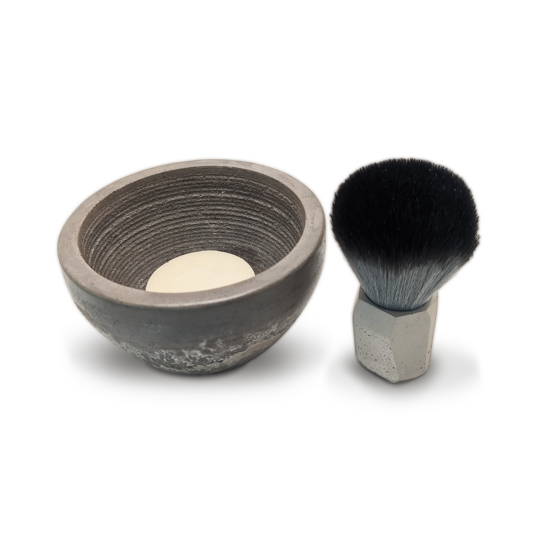 Cruisin Organics  Moonstone Shaving Bowl + Brush + Soap Bundle. Handmade and sealed with an eco-friendly coating for durability, this bundle features a practical size and grooves to create a rich, foamy lather. Made with cruelty-free, paraben-free, and vegan ingredients, it&