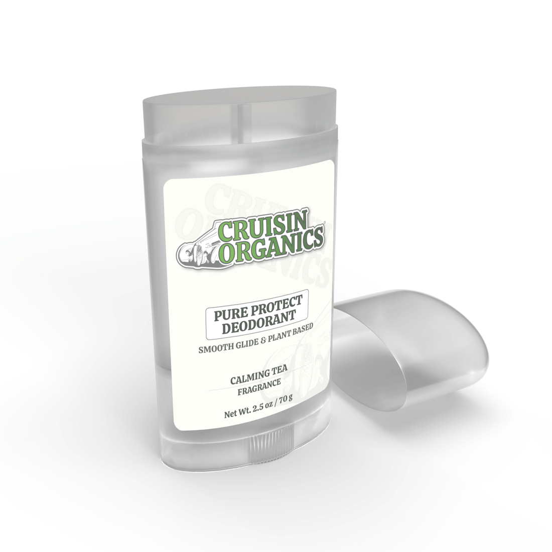 Our Calming Tea Pure Protect Deodorant is a plant-based deodorant that helps your body control odor naturally. It has a fresh scent of citrus, pears, melons, and apples. Instead of killing all bacteria, it supports good bacteria on your skin to keep you feeling fresh and confident all day.