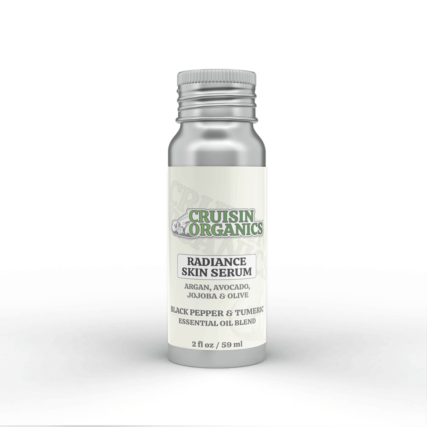 Radiant, nourished complexion with Cruisin Organics' powerful Radiance Skin Serum. Formulated with antioxidant-rich olive oil and brightening essential oils, this moisturizer regulates oil production and prevents dryness. Expertly crafted for optimal efficacy, it protects and nourishes your skin for a healthy, glowing appearance.