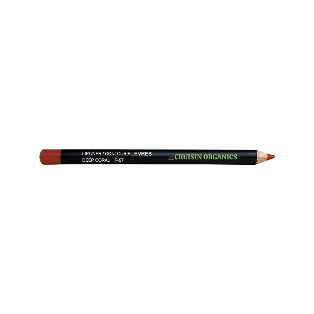 Cruisin Organics Coral Deep Lip Liner. Stay in line for true tone to line your lip with deep coral infused with beeswax and seed oils, this smudge-proof and long-lasting formula to achieve plush and enduring lip escense.
