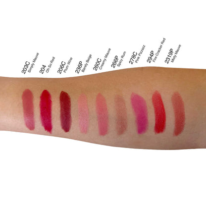 Discover the must-have Spicy Rum Lipstick SPF Cruelty-Free Paraben-Free from Cruisin Organics! Formulated with beeswax, this lipstick deeply nourishes while shielding your lips from harsh UV rays. Its all natural ingredients create a lustrous, glossy look unlike any other matte lipstick. With vibrant color and a blend of jojoba and castor seed oils, your lips will stay hydrated, plump, and radiantly beautiful. From day to night, this lipstick will be the perfect finishing touch to your makeup routine.