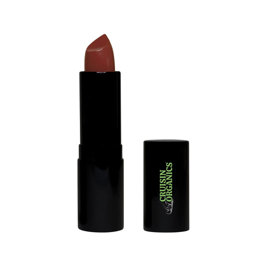 Cruisin Organics Brandy Matte Lipstick. a versatile option for a daytime or evening adventure. New lipsticks ,vivid color palette, hydration while providing a matte finish. Offering a contemporary appearance. Embrace the comfort of our cushiony, long-wearing matte lipstick, featuring full pigment coverage. Delivers an enduring pigment that maintains the smooth, matte texture on your lips. Bid farewell to constant touch-ups—this lipstick ensures you won't need to delve into your purse for reapplication.