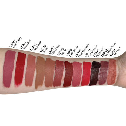 Red velvet matte lip shimmer. Precision Impact Color Stain. Vegan