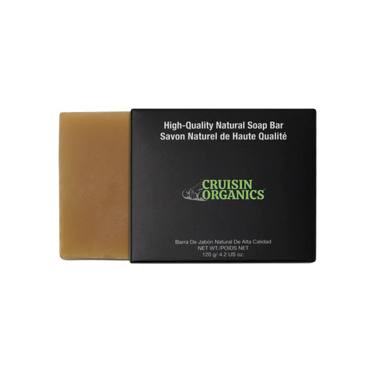 Cruisin Organics Tackle Turmeric Soap  Try this natural, fresh turmeric soap to tackle dull skin, dark circles, and acne scarring. Turmeric has properties such as vitamin E, which revitalizes skin cells, and a multitude of cosmetic benefits. The bioactive component of curcumin in turmeric has antioxidant and anti-inflammatory properties. These helpful properties provide a healthy glow to the skin after just one use. With a blend of natural oils and goat milk,.