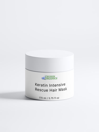 Jar of Keratin Intensive Rescue Hair Mask on a white background