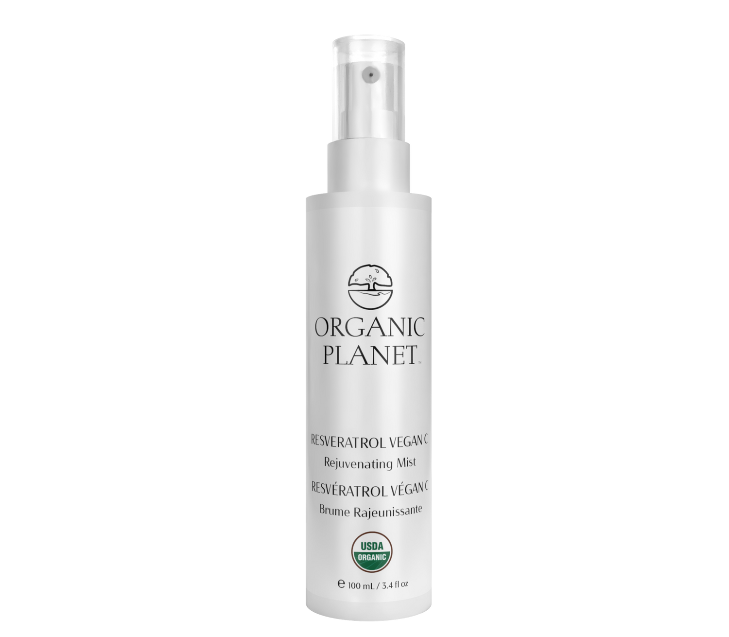 Organic Planet Resveratrol Mist premium USDA Certified Organic antioxidant toner spray bottle