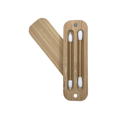 Makeup Swabs Bamboo Carrying Case