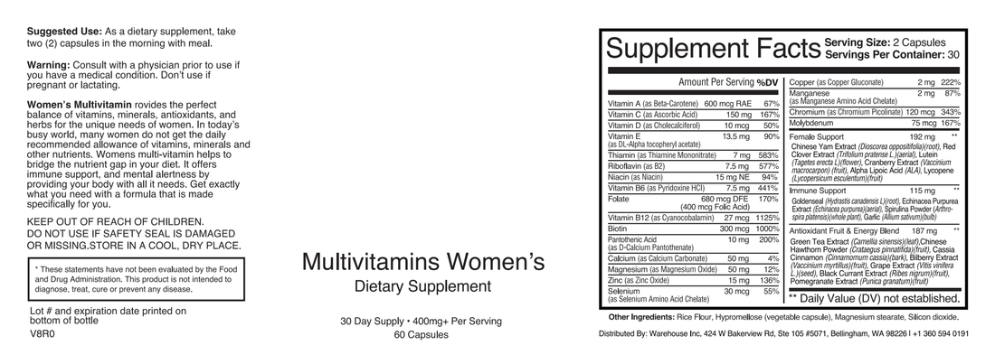 Daily Multivitamins for Women by Cruisin Organics.