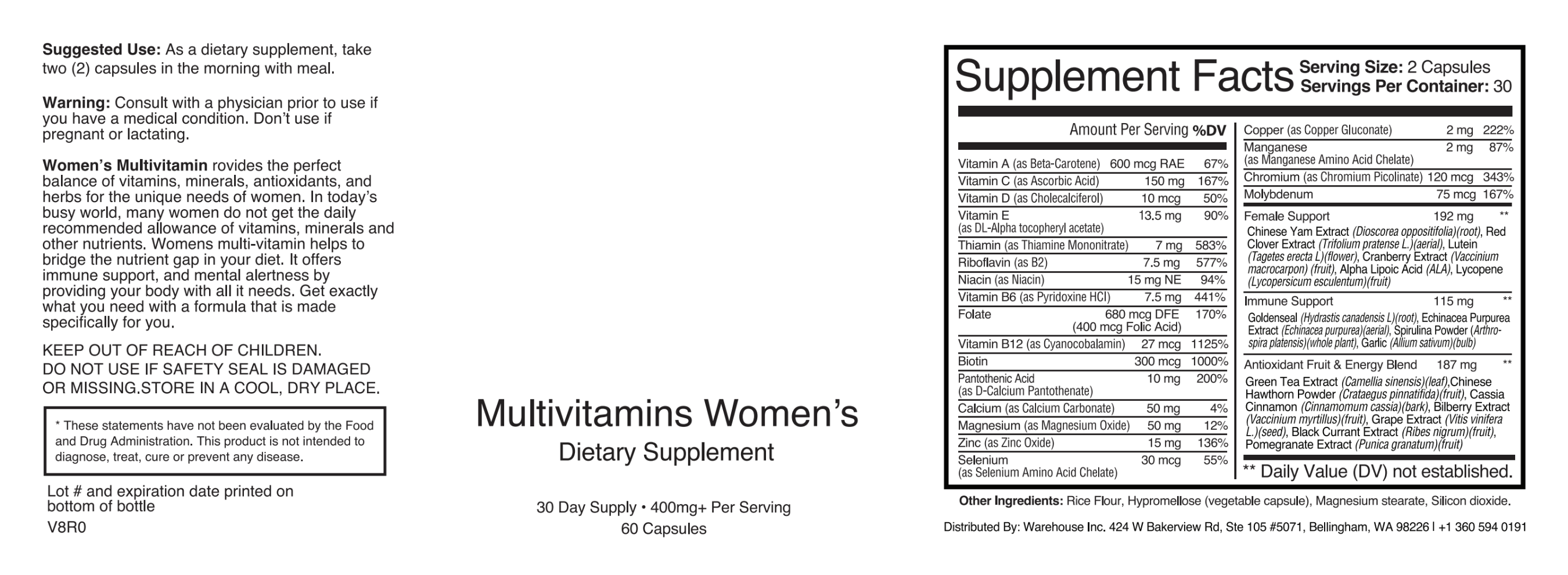 Daily Multivitamins for Women by Cruisin Organics.