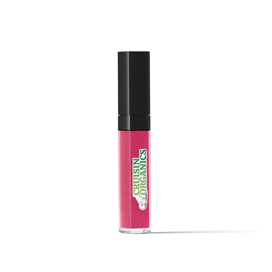 Cruisin Organics Rose Lip Gloss. For natural shine you should apply one coat onto the center of lips and brush towards the outer corners. For more coverage and sophistication apply two coats using the outer curved side of the applicator, then dab on the formula generously over lips. Net weight of 0.28oz / 8g