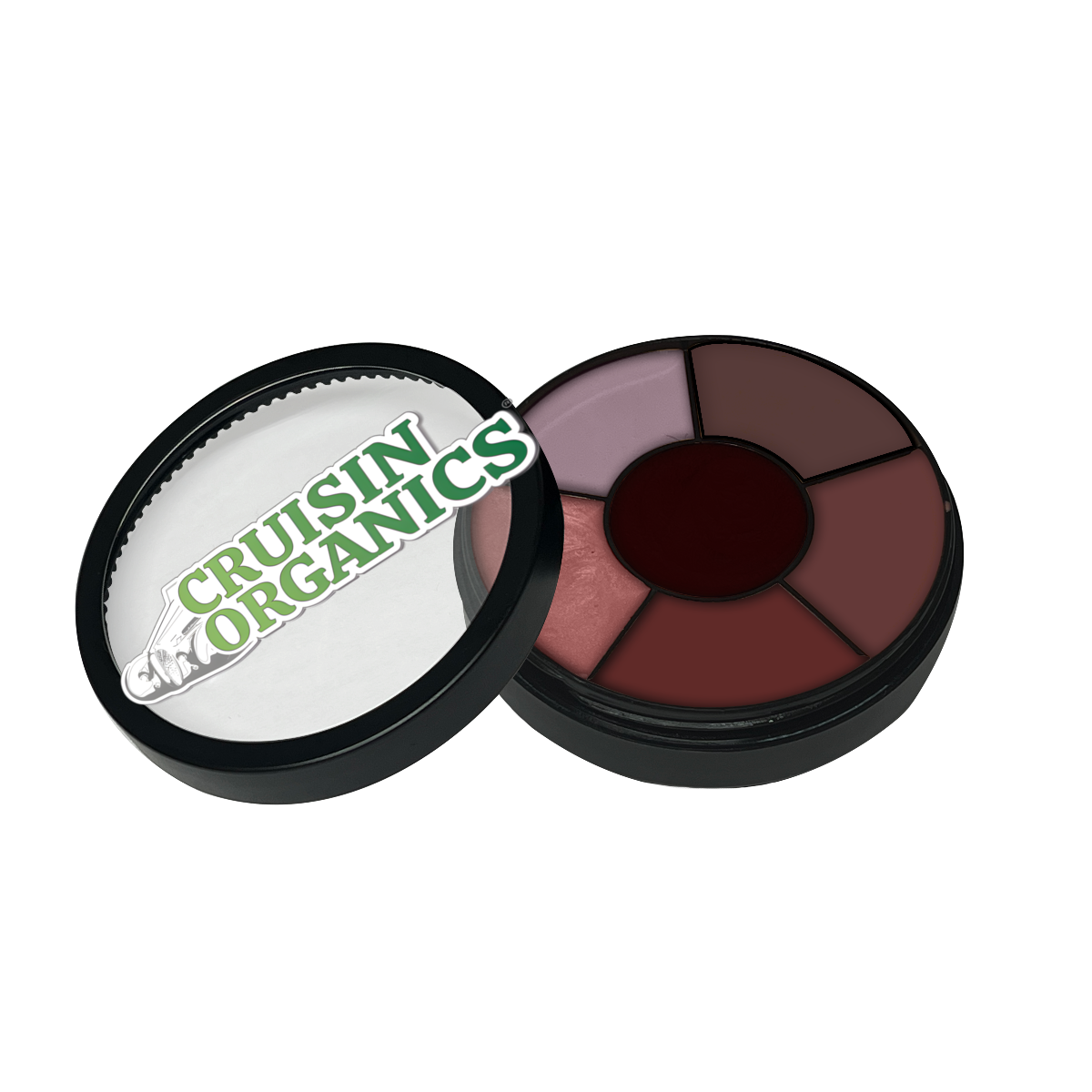 lipstick-wheel-chocolicious. Cruisin Organics Lip Color Wheel.  Vitamin E infused and devoid of parabens 