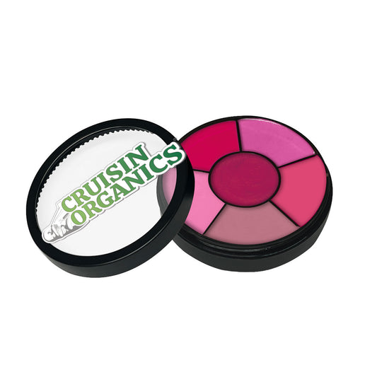 Introducing Cruisin Organics Pink Lady Lipstick Wheel SPF, the ultimate lip care for a lustrous and radiant pout. This luxurious lipstick boasts a creamy and nourishing formula that minimizes vertical lip lines and provides even application. With its sheer and brilliant colors, experience the perfect combination of lip care and color. lipstick-wheel-pink-lady