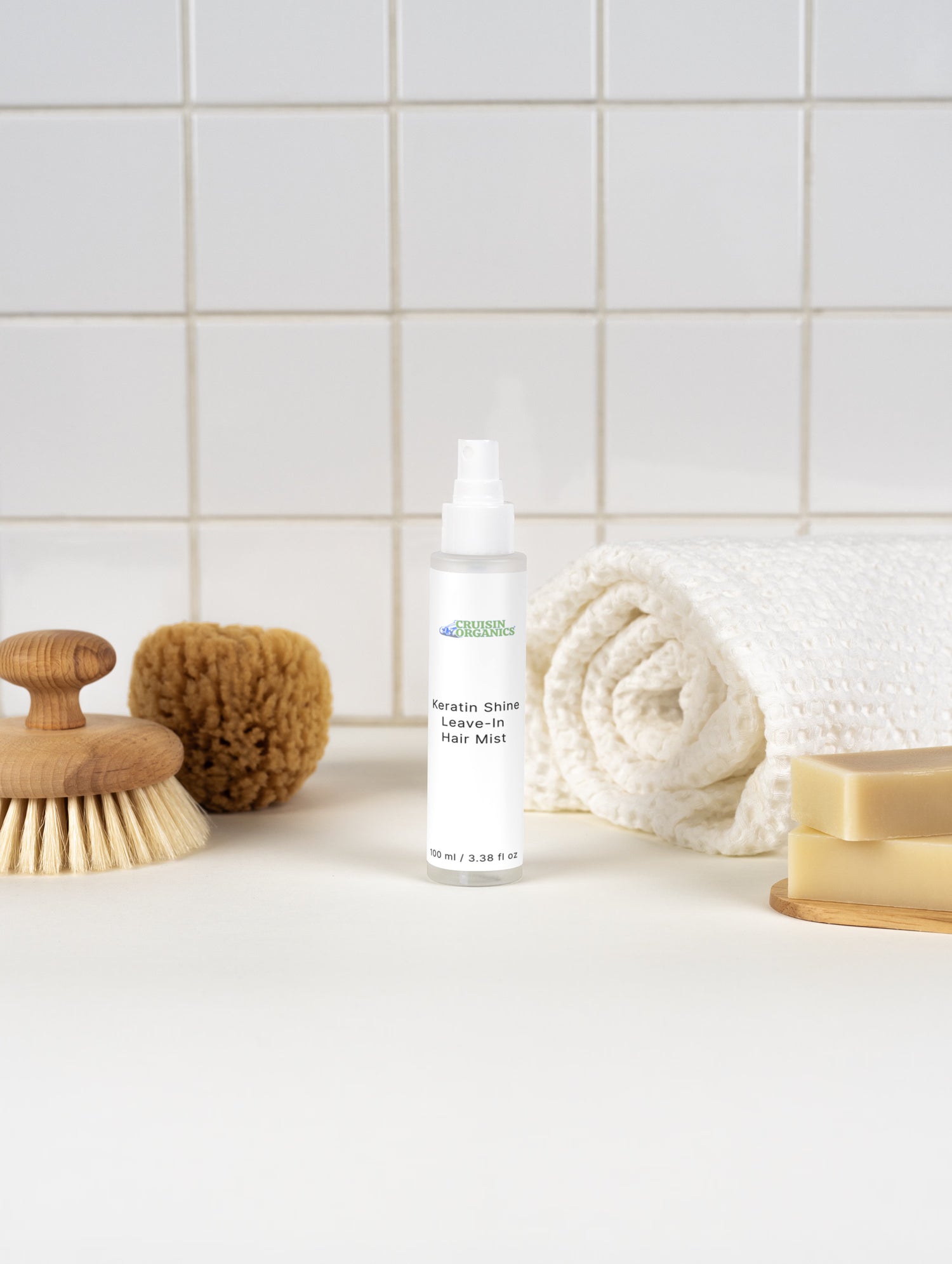 Cruisin Organics professional hair care collection featuring the salon-grade lightweight hair mist for smooth, shiny hair.