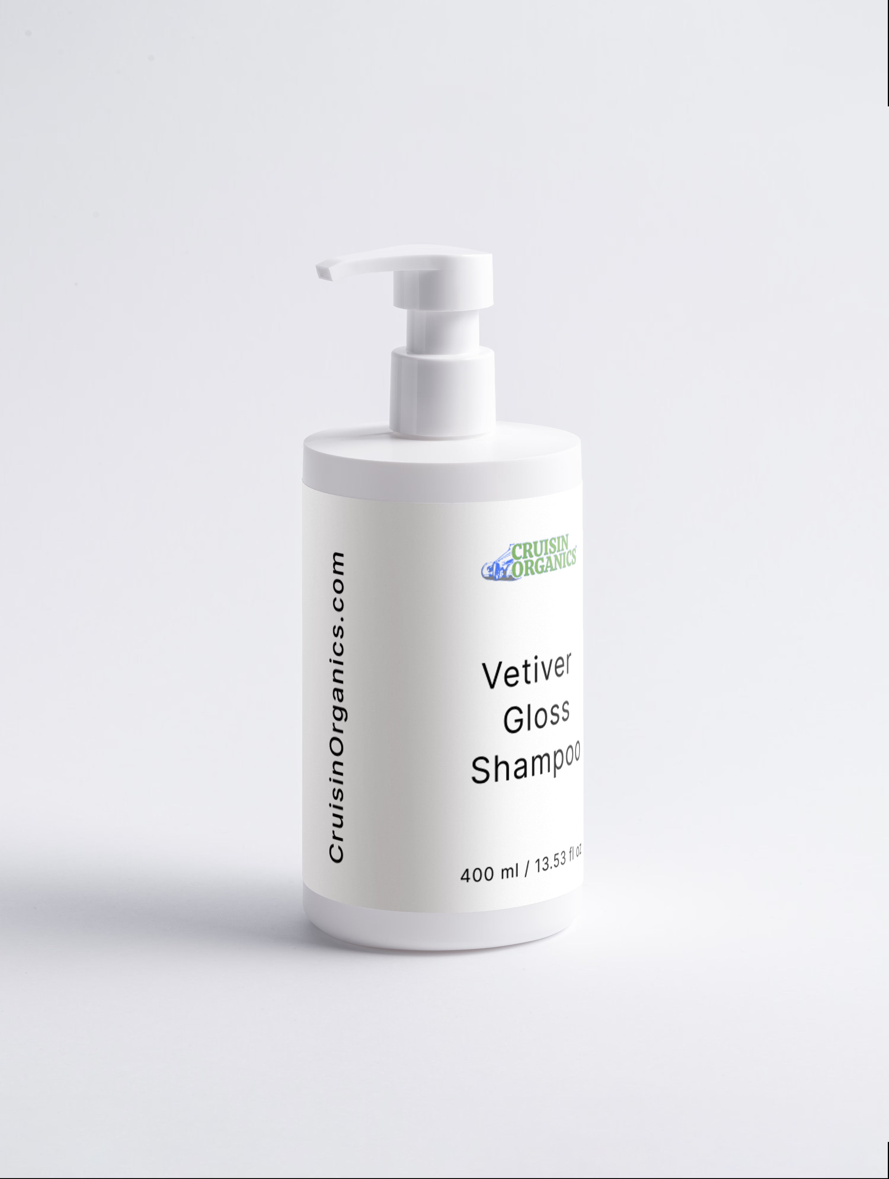 Cruisin Organics Vetiver Scalp Balance Shampoo 12.5 fl oz in clean white packaging