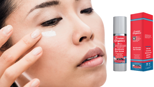 Cruisin Organics Hyaluronic Acid Serum is  made with organic and natural grade key ingredients such as hyaluronic acid, evening primrose, borage seed, coconut oil, glycerin, sunflower oil, jojoba oil, white willow extract, vitamin E, rosemary extract, and rose essential oil. It is paraben-free, vegan, cruelty-free, dye-free, and made in the USA with globally sourced ingredients. Additionally, it does not contain any gluten-containing ingredients.